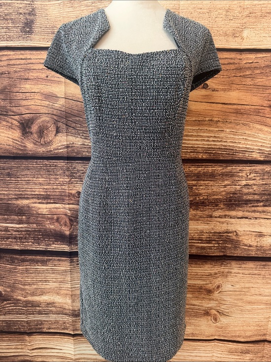 Grace Karin Dresses & Skirts - Grace Karin Black and White Tweed Square-Neck Midi Dress